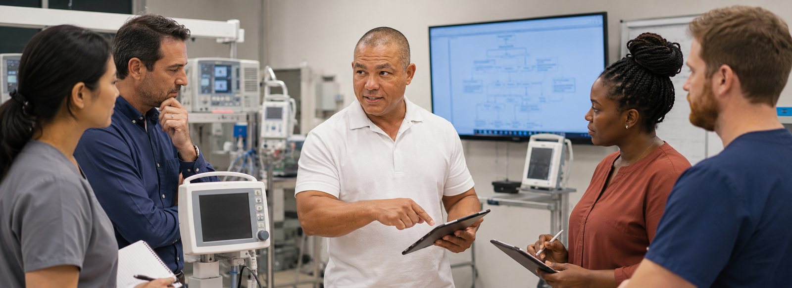 Devin demonstrates patient monitor maintenance — BiomedRx Institute