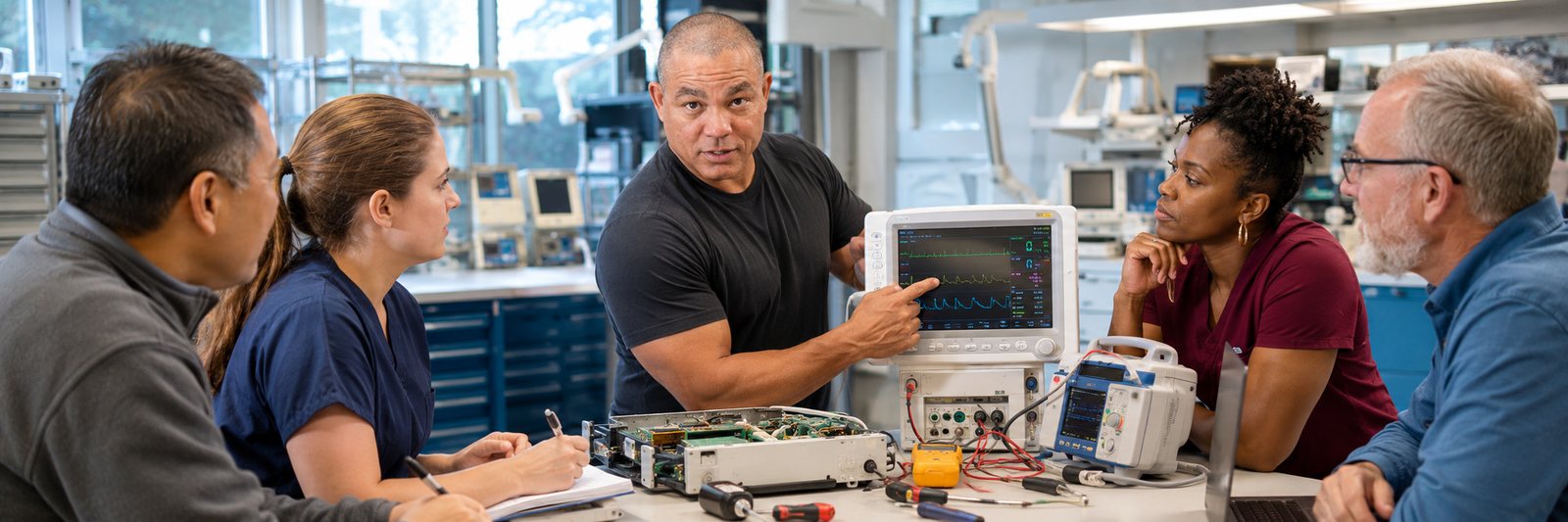 Devin leads biomedical equipment training — BiomedRx Institute
