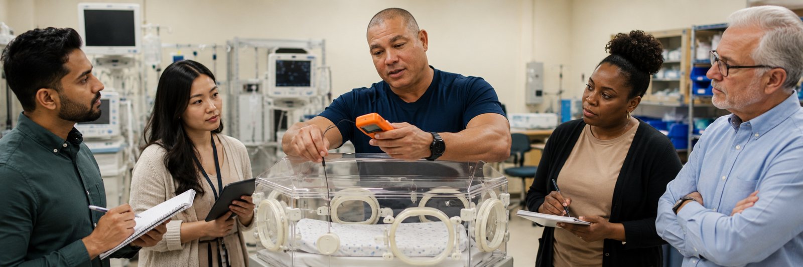 Devin demonstrates incubator temperature verification — BiomedRx Institute