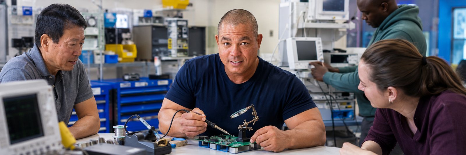 Devin leads a biomedical soldering workshop — BiomedRx Institute