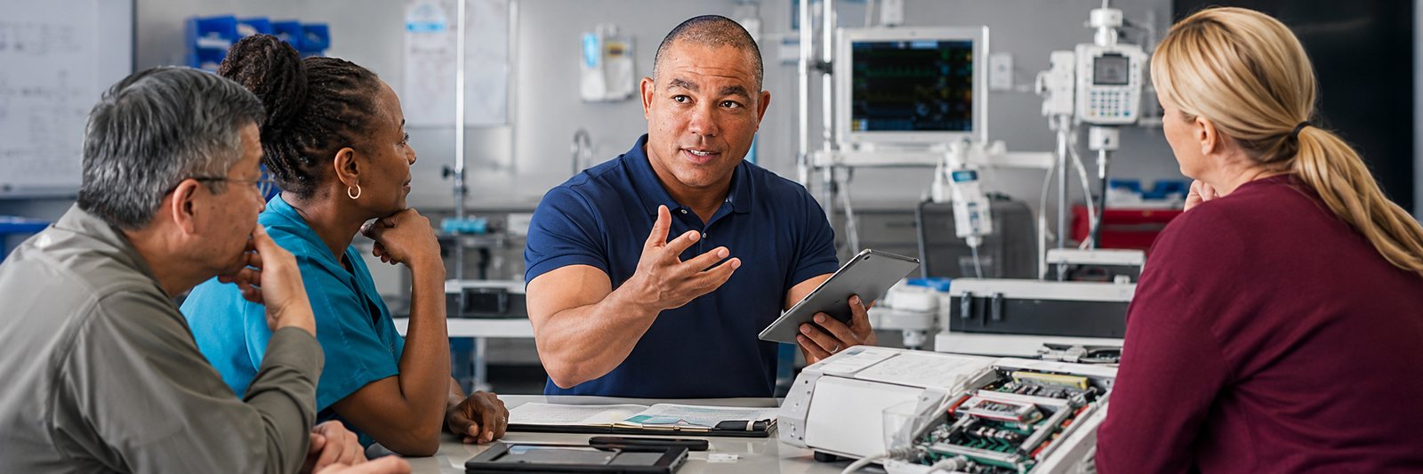 Devin leads a clinical engineering briefing — BiomedRx Institute