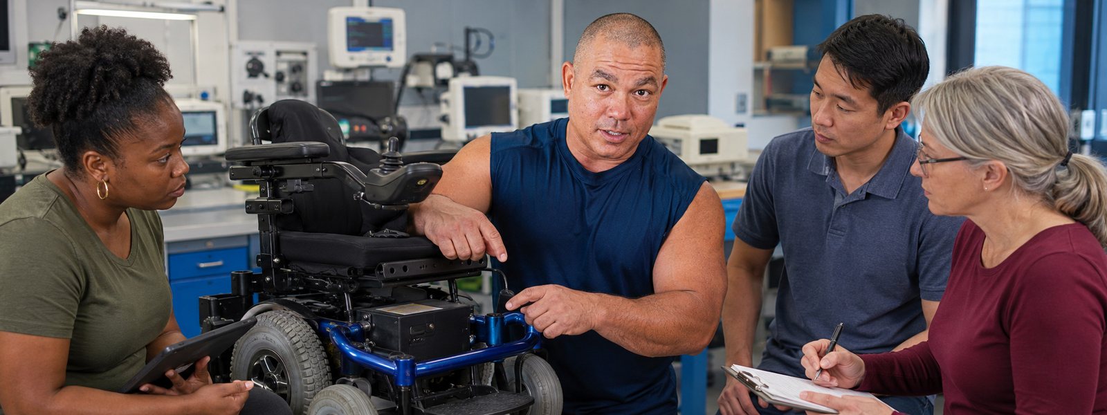 Devin leads hospital equipment inventory training — BiomedRx Institute